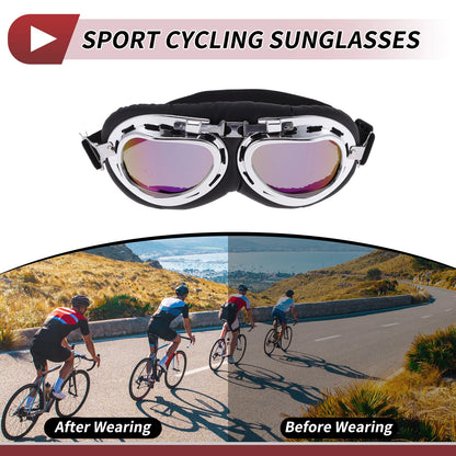 Goggles / 1 x Motorcycle Riding Goggles Multicolour Lens Black Frame for Motorcycle