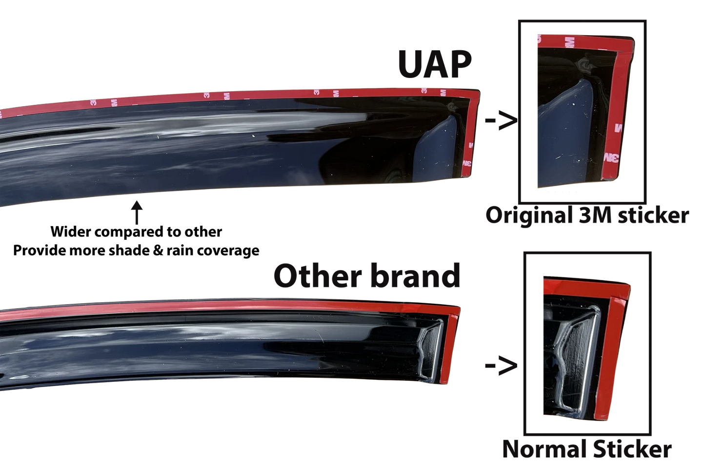 Weather shield Window visor for Ford Ranger (2011–2022)