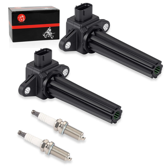 2 Pack Ignition Coil & Spark Plug for Yamaha 4-Stroke Outboard 115-250 HP