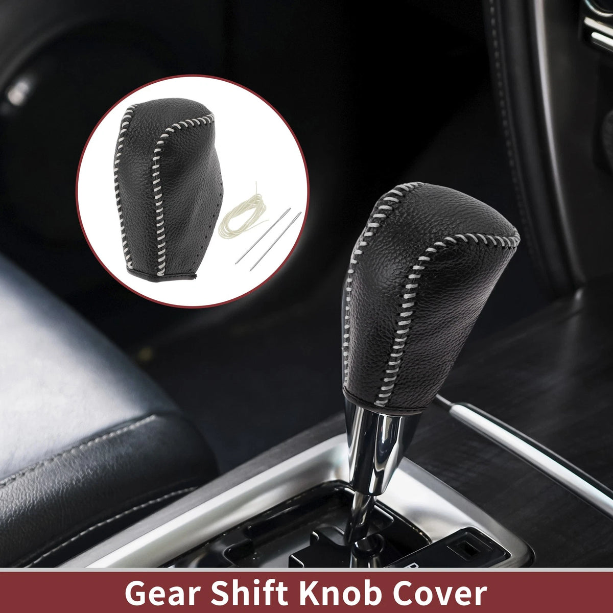 1 Pc Beige Faux Leather Gear Shift Knob Cover for Toyota Corolla (2014–2018)