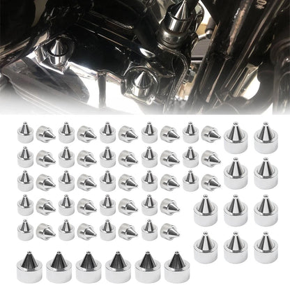 62X Engine Bolt Chrome Cap Kit for Harley Touring Road King Softail Trike (18-24)