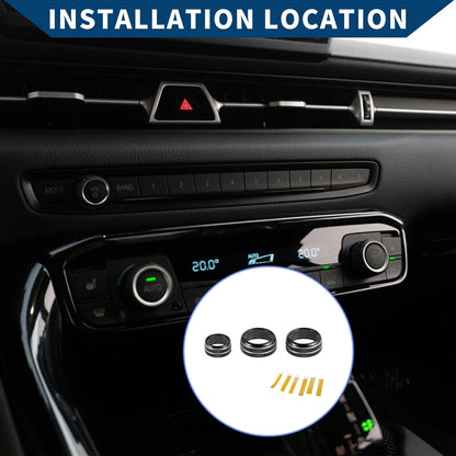 AC Radio Volume Switch Knob Cover Ring 3 Pcs for Toyota Supra (2018–2022)