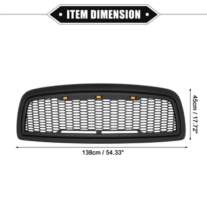 Front Grille Assembly with LED Lights for Dodge Ram 3500 (2010) Matte Black