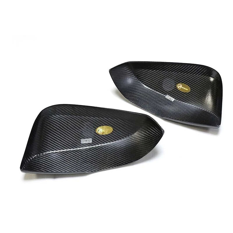 100% Carbon Stick-on Side Mirror Caps Trim for Toyota Alphard Rav4 Wildlander