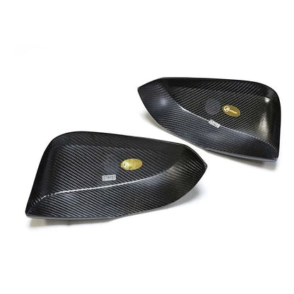 100% Carbon Stick-on Side Mirror Caps Trim for Toyota Alphard Rav4 Wildlander