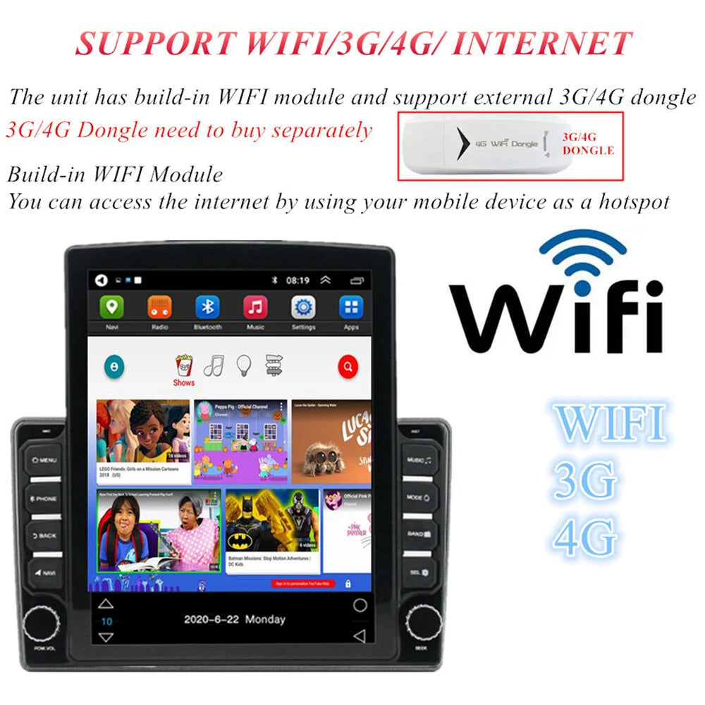 9.7" Vertical Android 13 Stereo Radio GPS for 2004-2010 Toyota Sienna