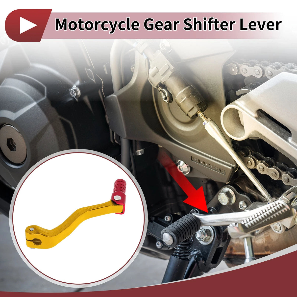Folding Motorcycle Gear Shifter Lever for Bosuer M4 Gold Tone