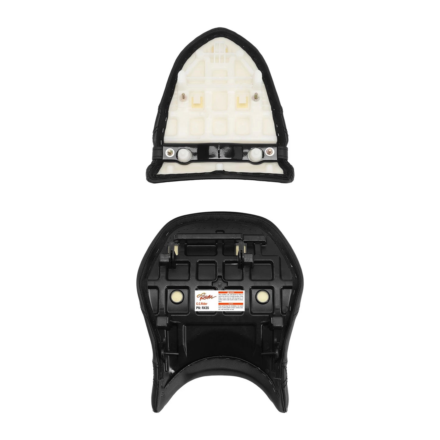 Black Rider Driver & Passenger Seats for Kawasaki Ninja ZX6R ZX6RR (2005-2006)
