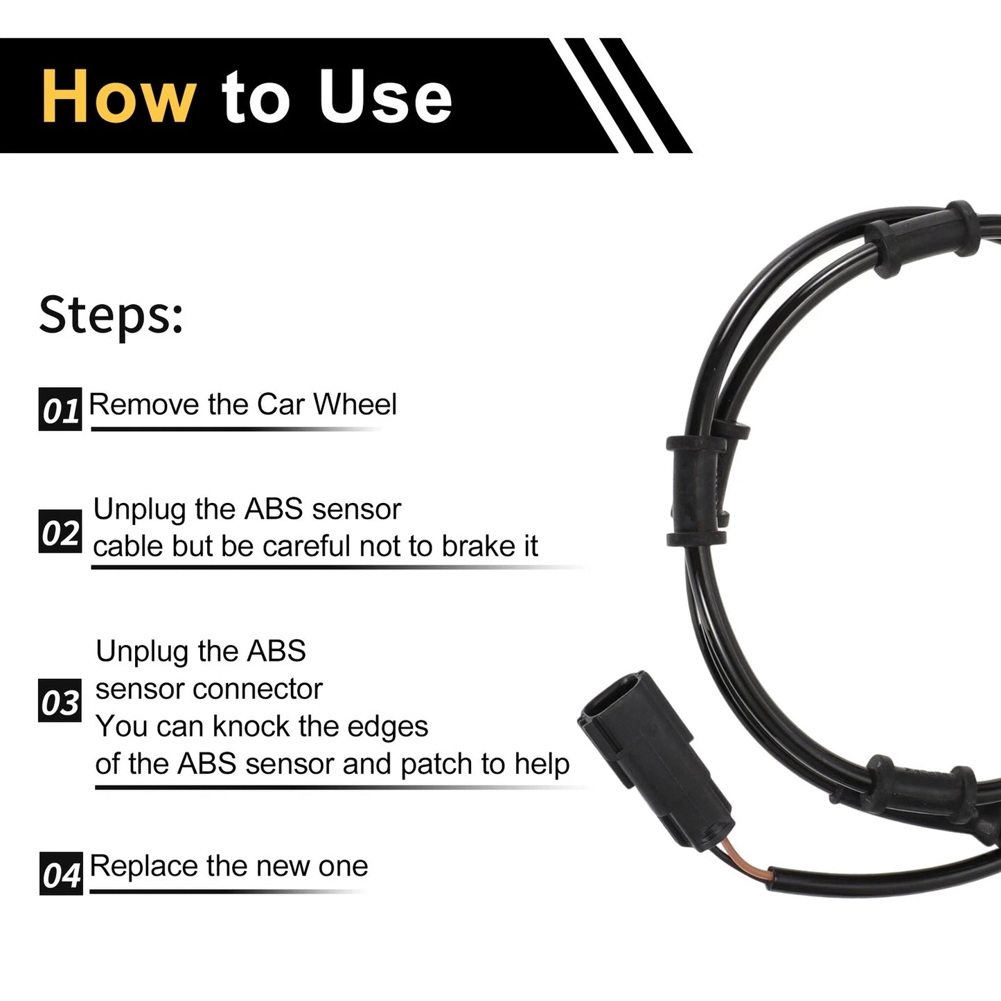 ABS Wheel Speed Sensor 2x Front Left/Right for Dodge Ram 3500 (2003-2005)