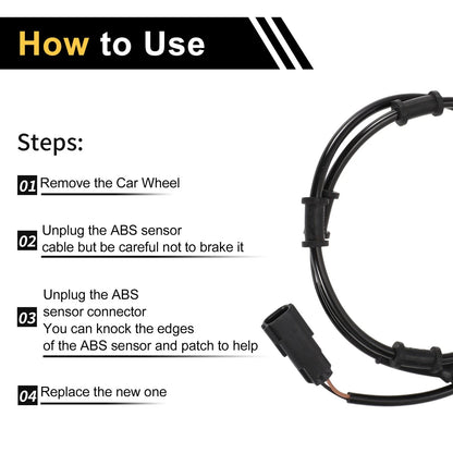 ABS Wheel Speed Sensor 2x Front Left/Right for Dodge Ram 3500 (2003-2005)