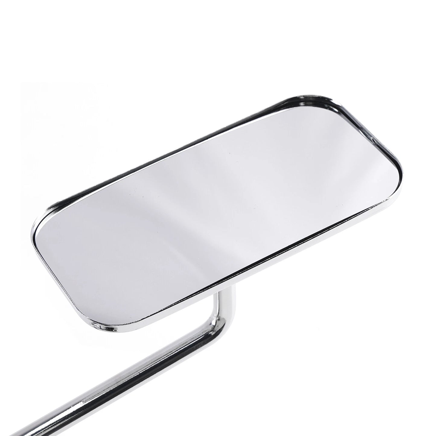 Motorcycle Mirror w/ Clamp Chrome Rectangle for Cafe Racer Chopper (2000-2023)