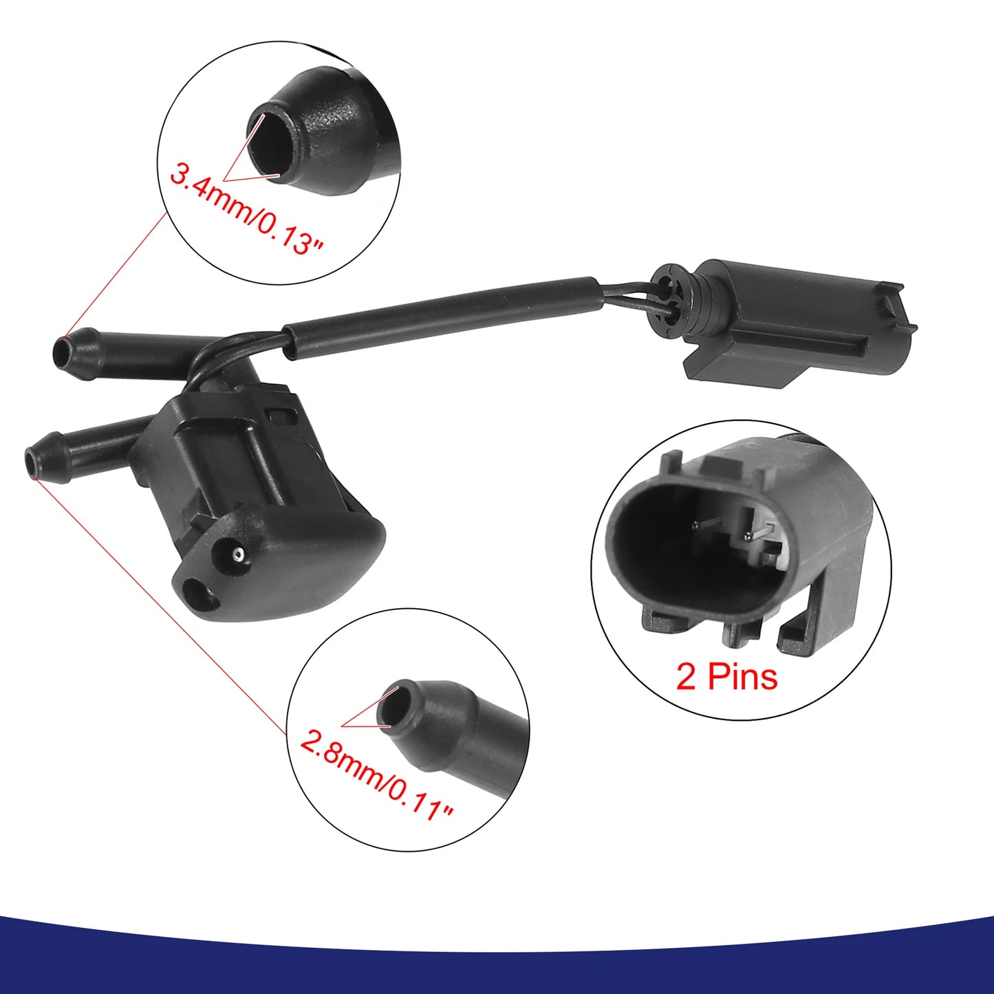 Windshield Washer Nozzles for BMW 5 Series E39 (1997-2003) - Heated 1 x Set
