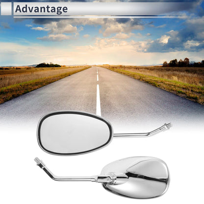 M10 Rear View Mirror for Motorcycle Handlebar Chrome Silver Tone Iron