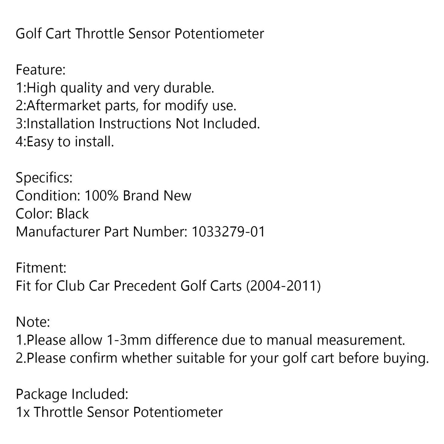 Throttle Sensor Potentiometer for Club Car Precedent (2004-2011)