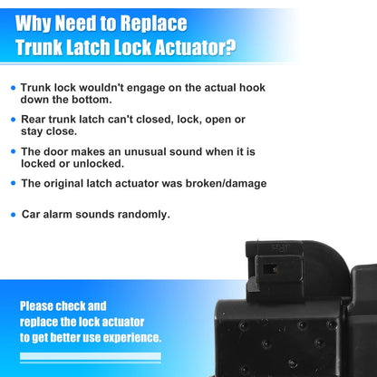 Boot Latch Lock Actuator for Toyota Camry 2012-2017 (2 x Actuators)