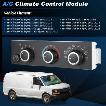 A/C Heater Climate Control Module Panel for Chevrolet Express 2500 3500