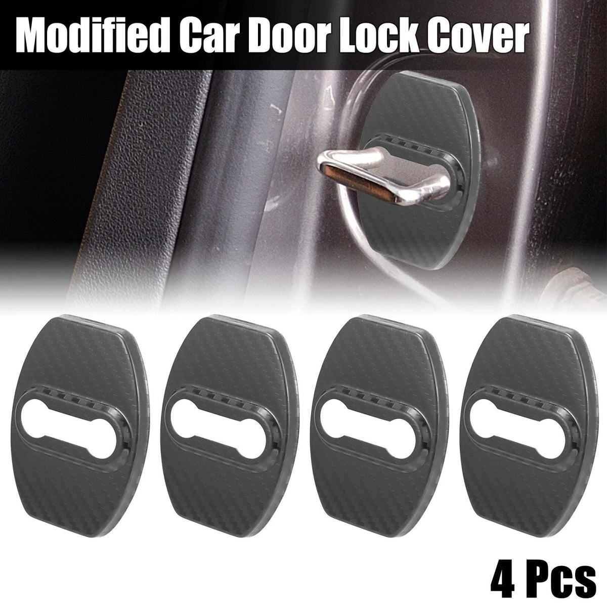 4pcs Car Door Lock Latches Striker Cover Protector Caps for Toyota Black Gray