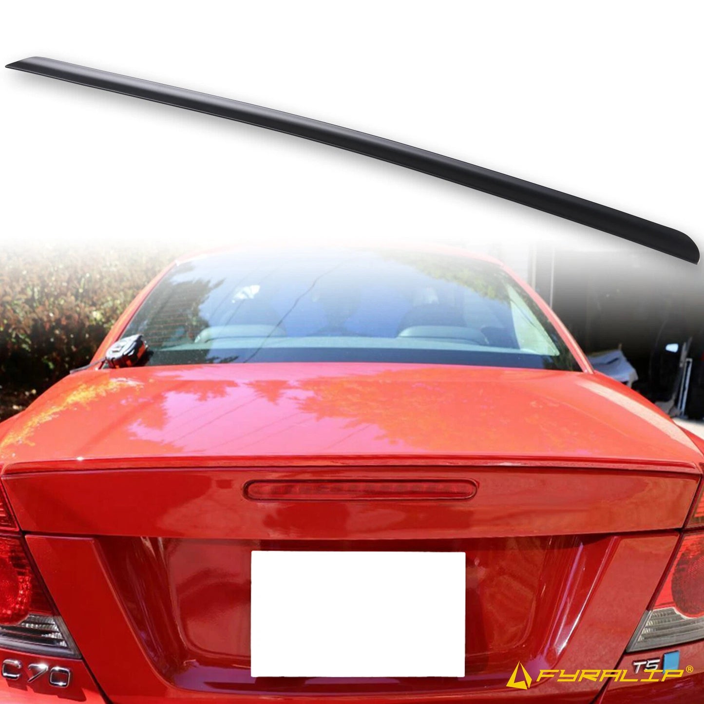 Boot Lip Spoiler for Volvo C70 Conv 2006-2009 Matte Black Unpainted