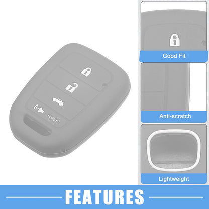 Smart Key Fob Cover Protector for Honda Civic Accord CR-V HR-V Gray ()