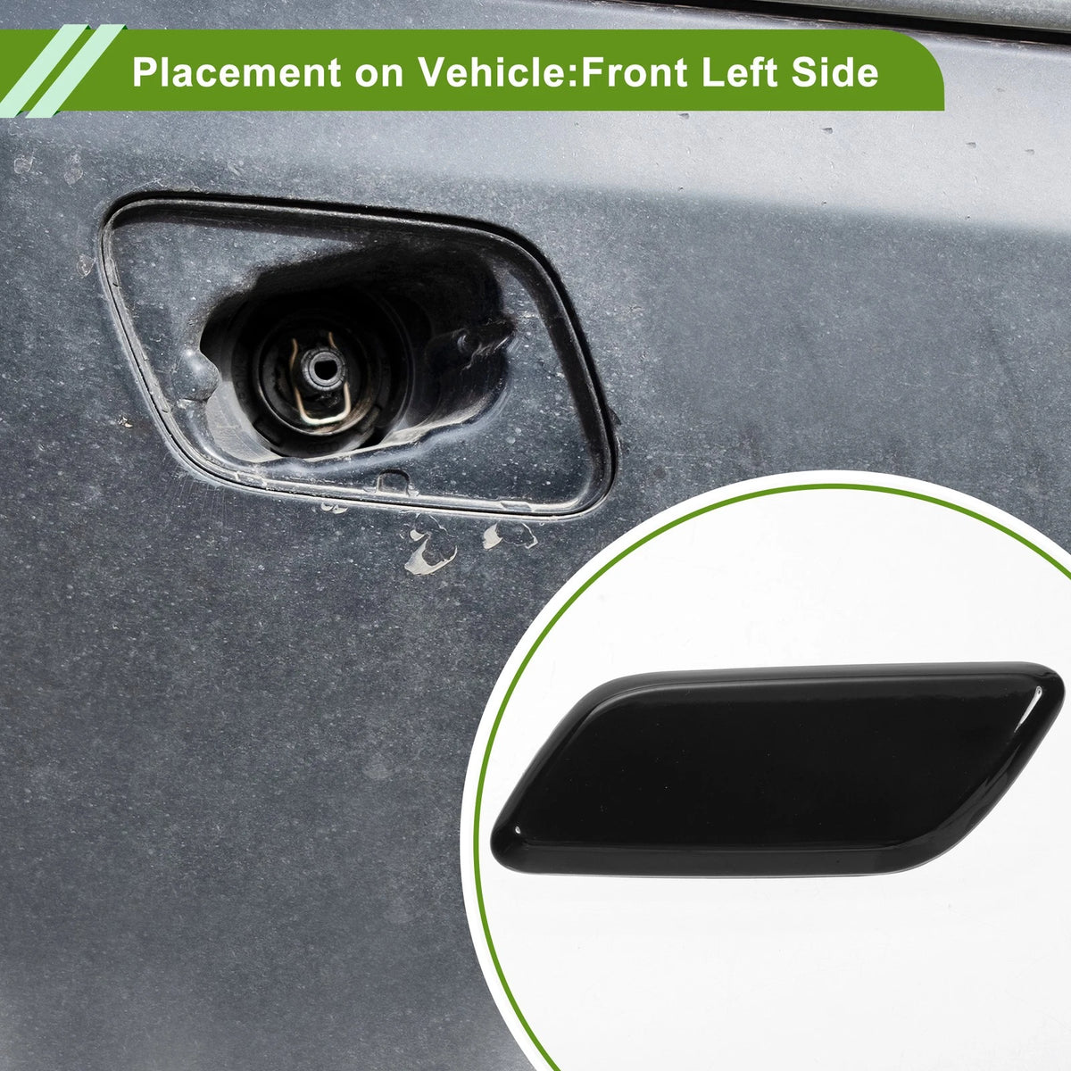 Front Left Washer Nozzle Cover for Toyota Land Cruiser (2013-2015) Black