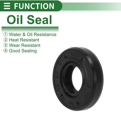 Oil Seal Rotary Shaft Seal NBR Rubber 10x22x5mm High Pressure Black