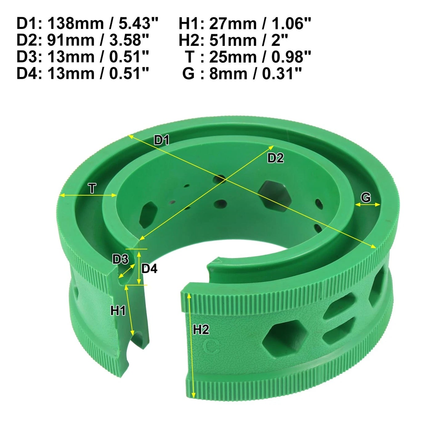Green Car Coil Spring Rubber Buffer C-Type for Ford Chevy