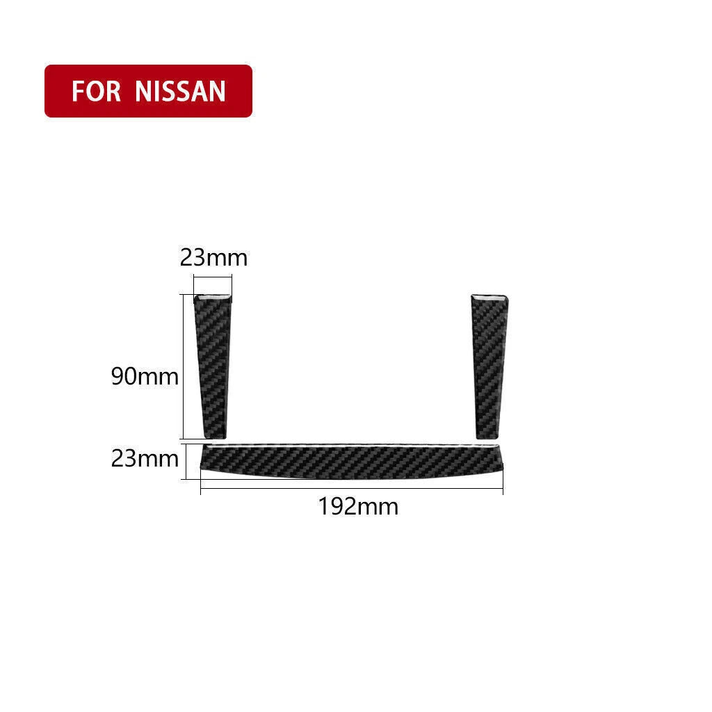 3 x Carbon Fiber GPS Navigation Trim Cover for Nissan 350Z (2003-2009)