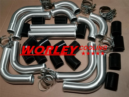 2" 51mm Universal 2mm Thick Aluminum Intercooler Turbo Piping Kit for Cars