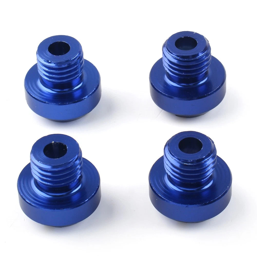 4 x Universal Motorcycle Mirror Hole Blanking Plugs for M10 Screws - Blue
