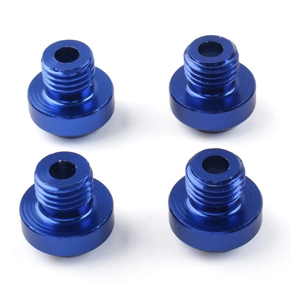 4 x Universal Motorcycle Mirror Hole Blanking Plugs for M10 Screws - Blue