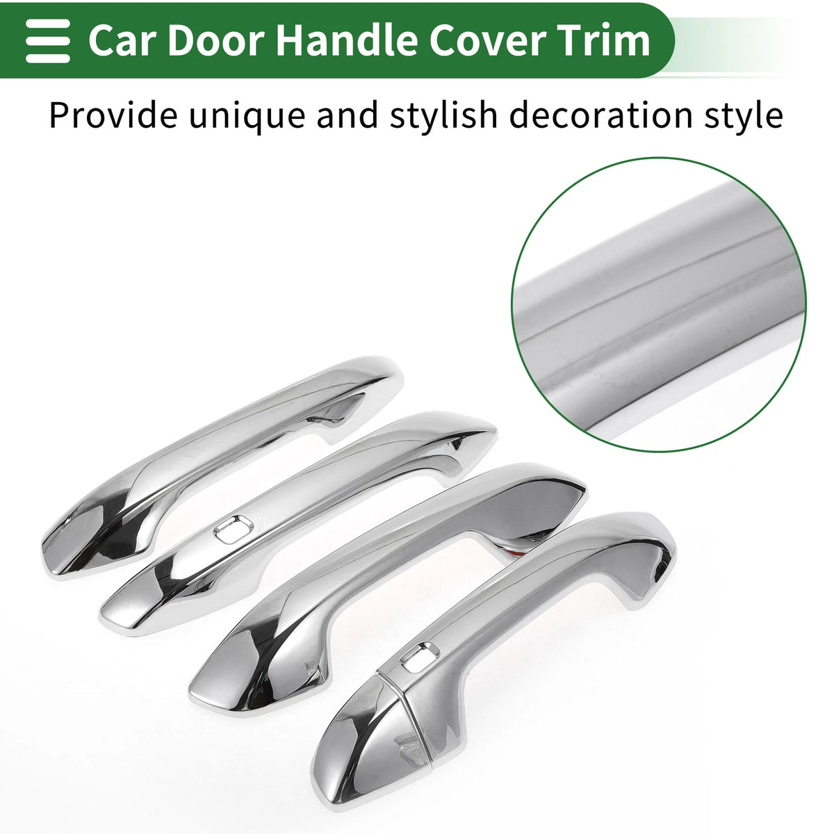 Smart Door Handle Cover Trim for KIA Seltos Forte (2019-2023) Silver Tone