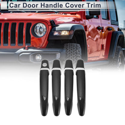 Door Handle Cover Trim for Toyota Highlander (2014-2019) Carbon Fiber Black