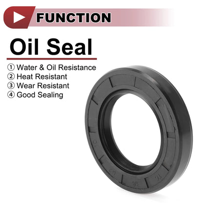Rotary Shaft Seal 38x62x10mm 5 Pcs Oil Seal Nitrile 70 Durometer Rubber Black