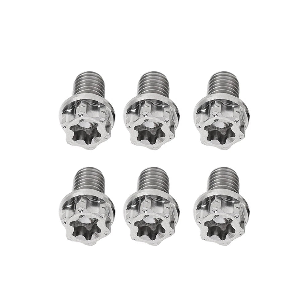 6pcs M6x35mm Titanium Torx Head Flange Screws for Motorcycle Bike Bicycle