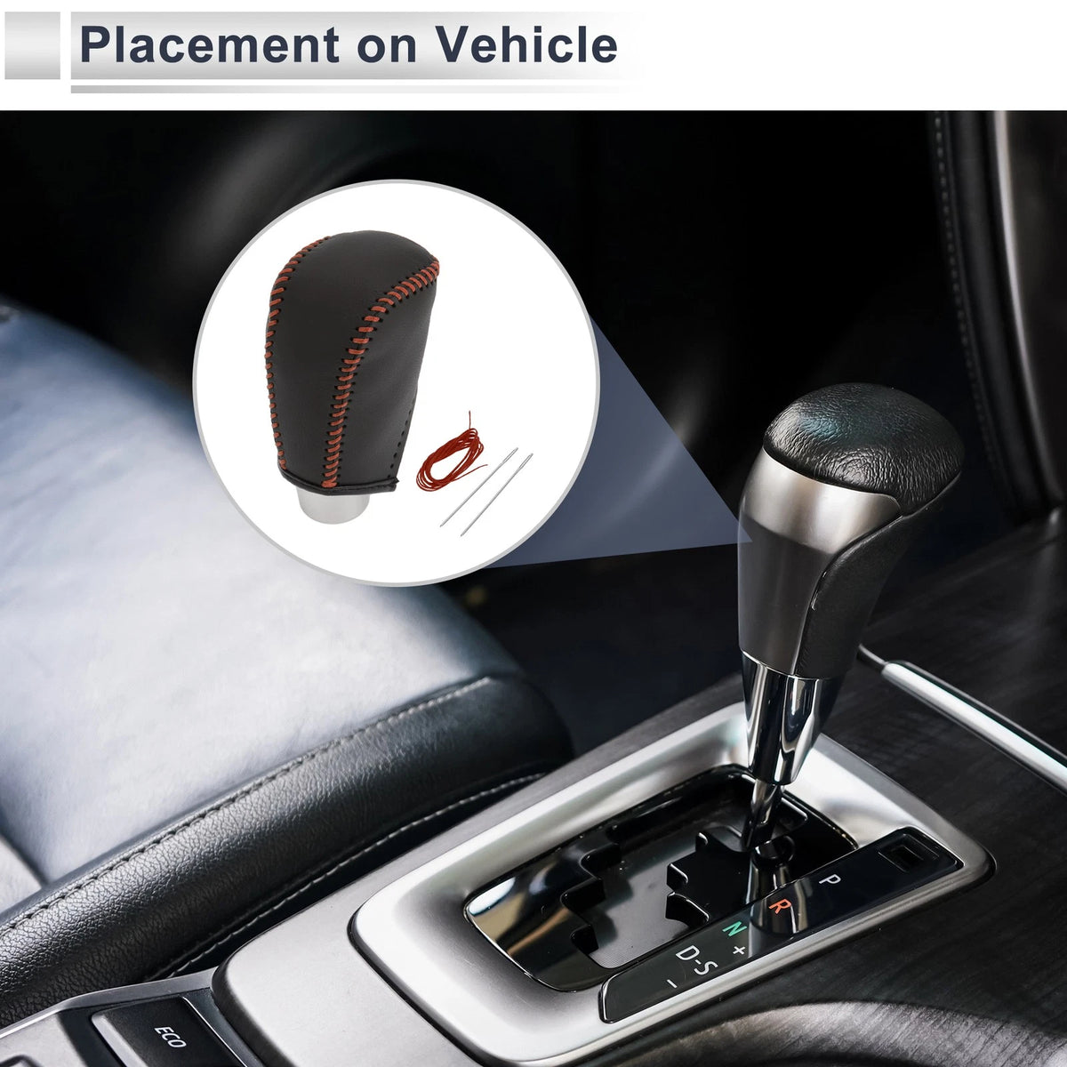 Gear Shift Knob Cover for Toyota Corolla 2009-2013 Black Brown Faux Leather