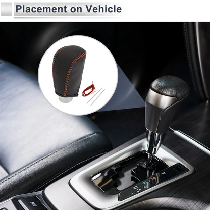 Gear Shift Knob Cover for Toyota Corolla 2009-2013 Black Brown Faux Leather