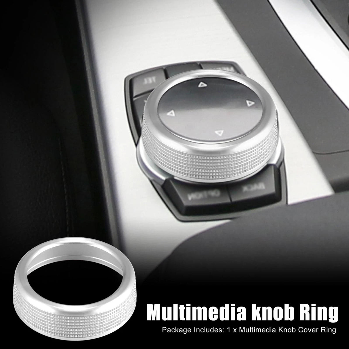 Knob Cover Ring for BMW Series X3 X4 X5 X6 Silver Tone