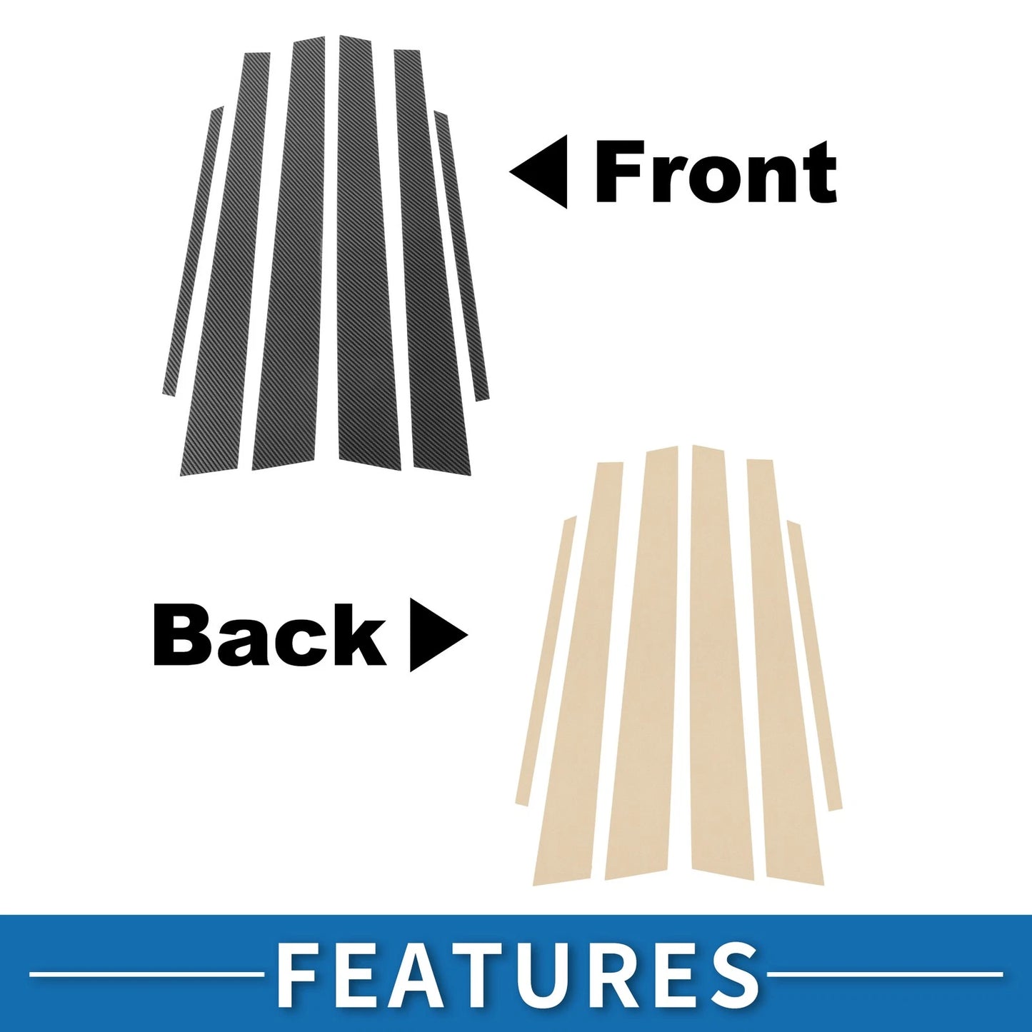 Carbon Fiber Door Pillar Window Trim for Mitsubishi Lancer (2008-2017)