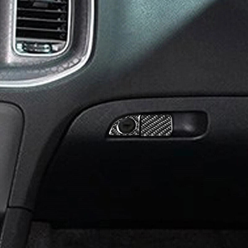 Carbon Fiber Glove Box Handle Switch Cover Trim for Dodge Charger (2015-2023)