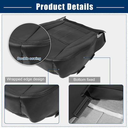 Black Faux Leather Seat Bottom Cover for Dodge Ram