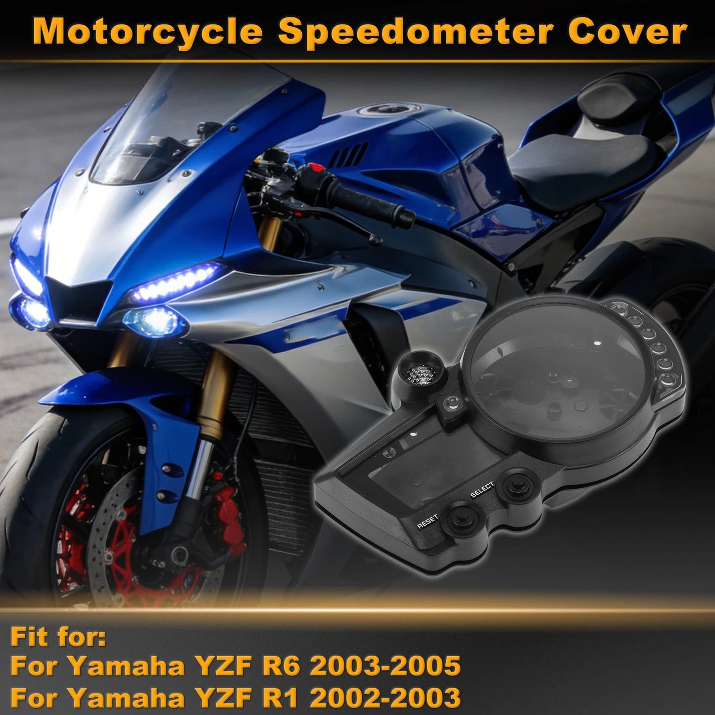 1pc Speedometer Gauge Cover Black Plastic for Yamaha YZF R6 (2003–2005)