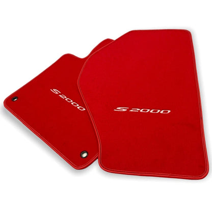 Red Tailored Floor Mats for Honda S2000 with White Logo (2000-2009)