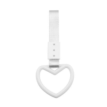 White JDM Tsurikawa Ring Handle Strap for Train Bus Drift Charm