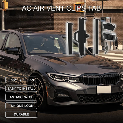 AC Air Vent Clips Tab for BMW 3 Series G20 G21 G22 Black Silver 1x