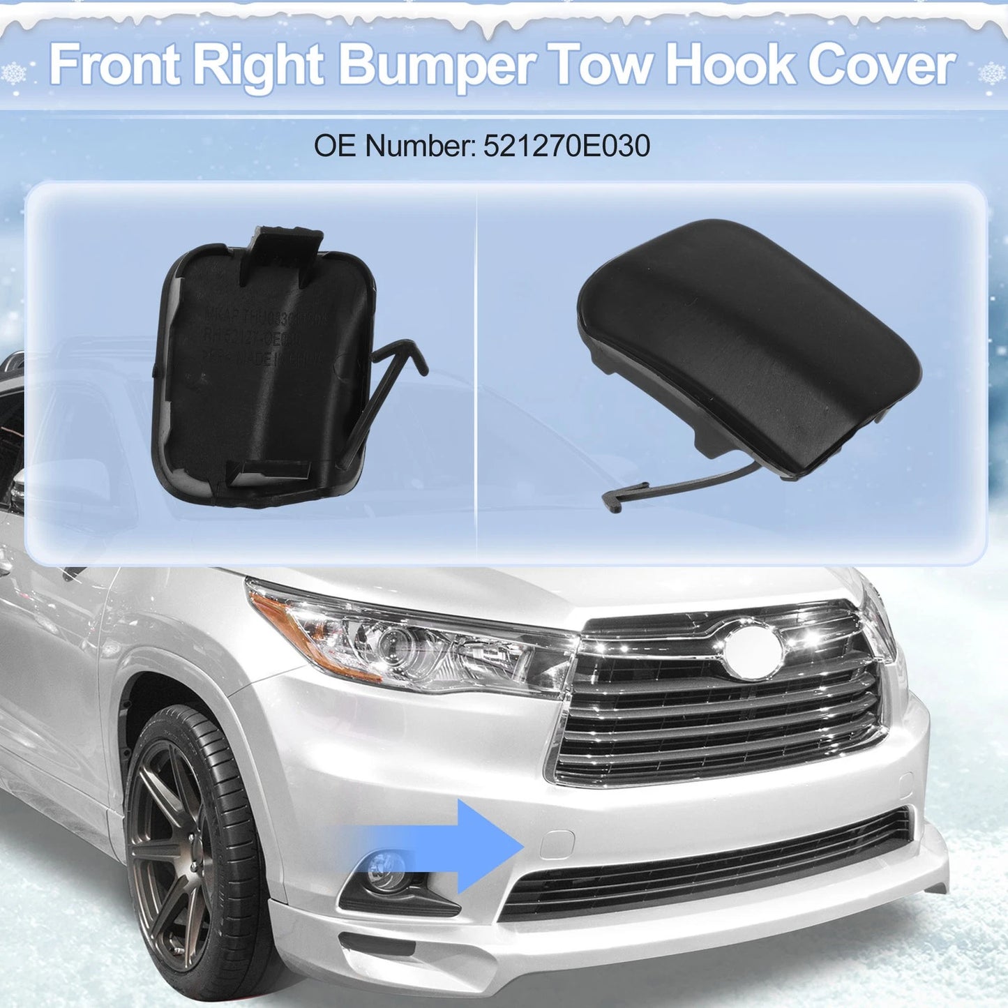 Right Front Tow Hook Cover Cap for Toyota Highlander (2014–2016)