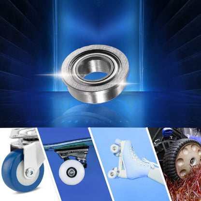 10 pcs 4x8x3mm Double Metal Shield Flanged Ball Bearings for MF84ZZ