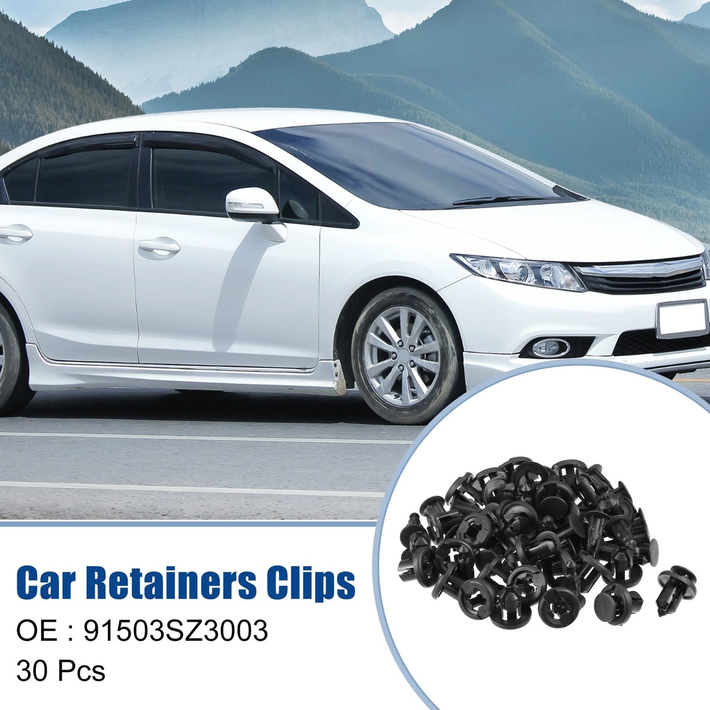 30 Pcs Push Type Bumper Retainers Clips for Honda