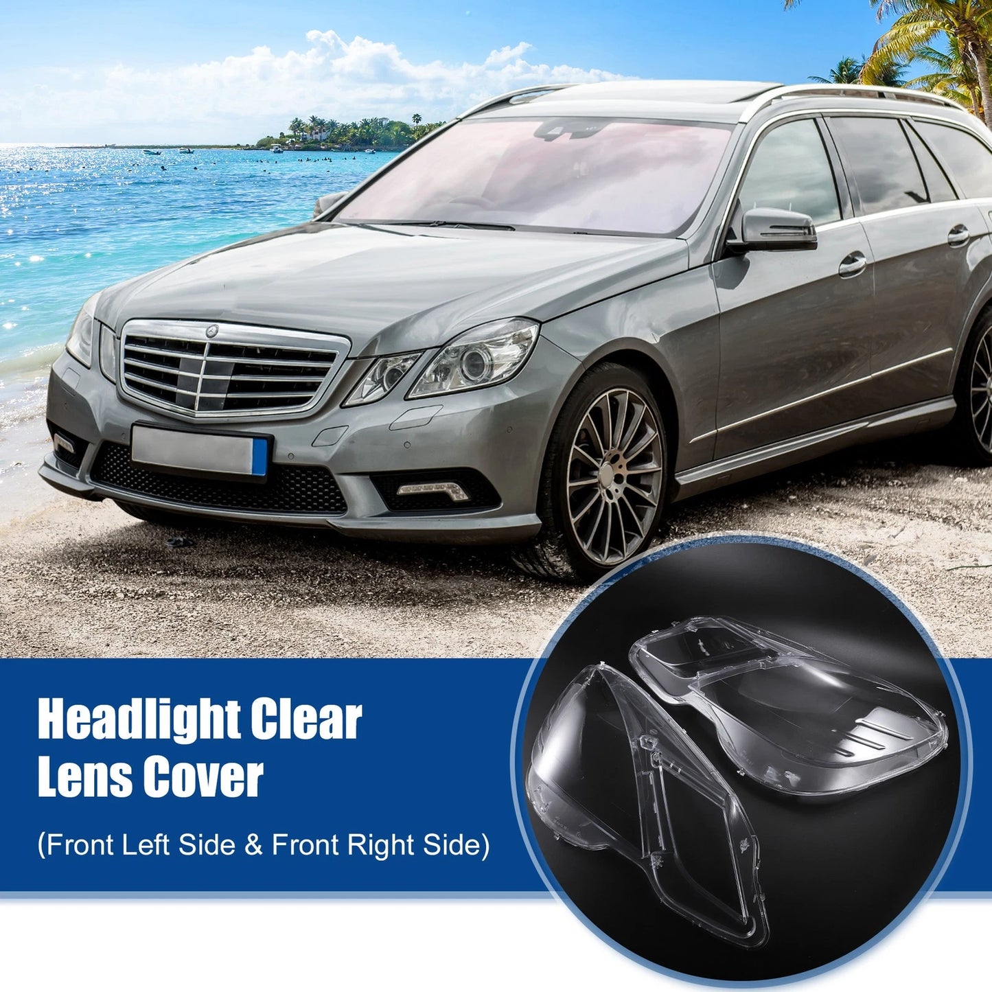 Car Headlight Clear Lens Cover for Mercedes Benz E Class (2010-2016)