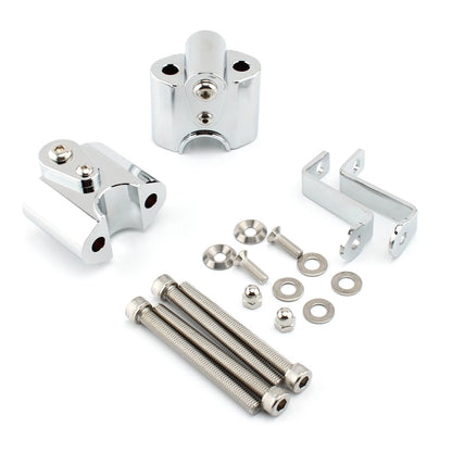 Chrome Aluminum Handlebar Riser Lift Adapter Kit for BMW R18 (2020-2023)
