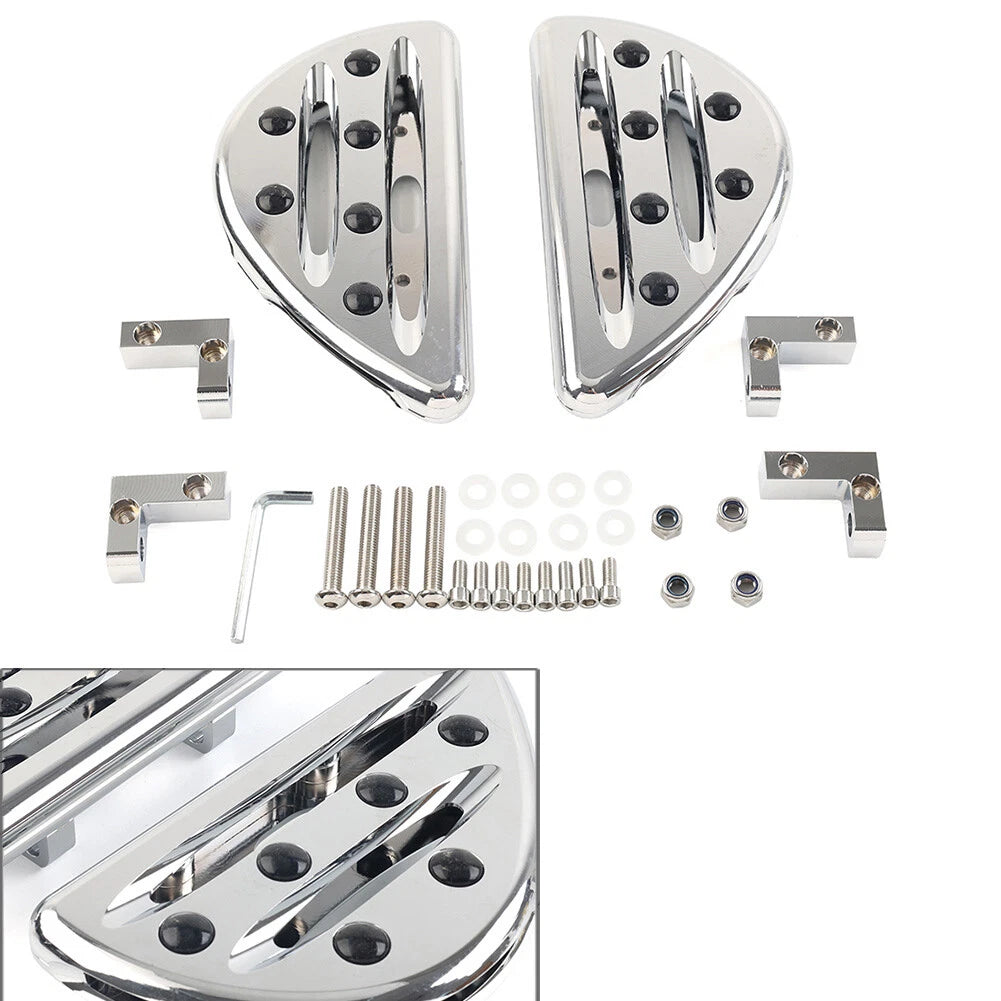 Chrome Rear Passenger Floorboard Foot Pegs for Harley Touring (1993-2023)